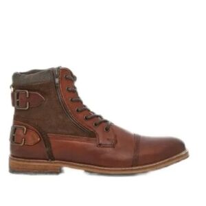 Crown Vintage Brown Leather and Fabric Boots
